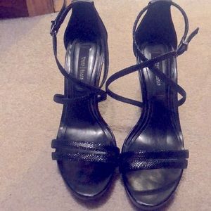 Beautiful black wedge sandals